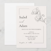 Einfache elegante Hochzeitseinladung asimetrisch Einladung (Vorne/Hinten)