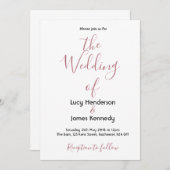 Einfache elegante Hochzeitseinladung Einladung (Vorne/Hinten)