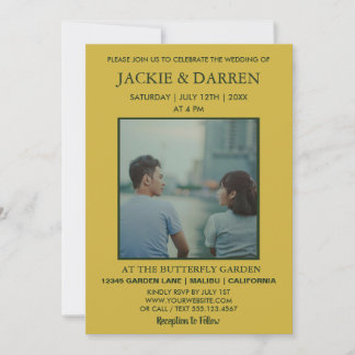 Einfache elegante Hochzeitseinladung mit Foto Einladung