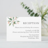 Einfache, elegante Hochzeitsempfehlung für Wasserf Begleitkarte (Stehend Vorderseite)