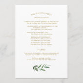 Einfache Elegante Hochzeitsfeiern Programm (Rückseite)