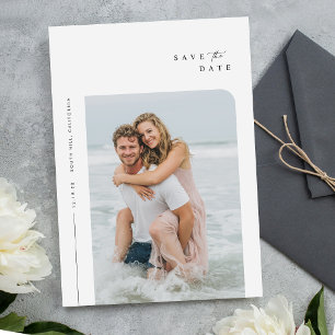Einfache elegante Hochzeitsfoto-Save-the-Date-Kart Einladung