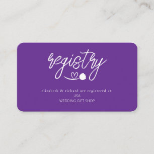 Einfache Elegante Hochzeitsgeschenk-Registry Begleitkarte