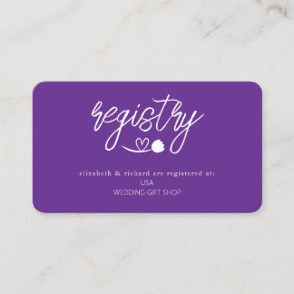 Einfache Elegante Hochzeitsgeschenk-Registry Begleitkarte