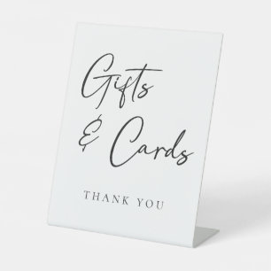 Einfache elegante Hochzeitsgeschenke und Karten Sockelschild