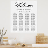 Einfache elegante Hochzeitskarte für 12 Tische Poster (Küche)