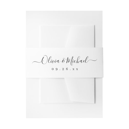 Einfache elegante Hochzeitsmonogramm Einladungsbanderole (Vorderseite Beispiel)