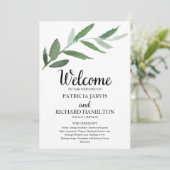 Einfache elegante Hochzeitsprogramme im Grünen Programm (Stehend Vorderseite)