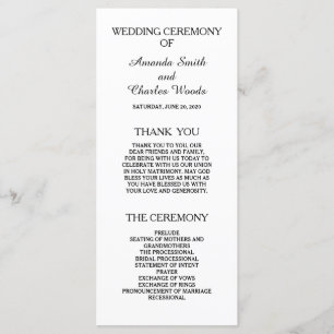 Einfache elegante Hochzeitsprogramme Programm