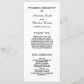 Einfache elegante Hochzeitsprogramme Programm (Vorderseite)