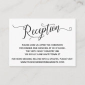 Einfache, elegante Hochzeitsreise-Empfang Begleitkarte (Vorderseite)