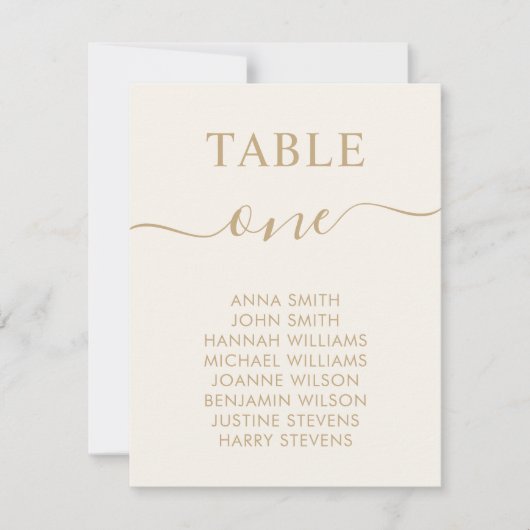 Einfache, elegante Hochzeitsstift für die Tischnum (Vorderseite)