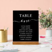 Einfache elegante Hochzeitsstift-Tischnummer Acrylschild (Hochzeit)