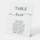 Einfache elegante Hochzeitsstift-Tischnummer Sockelschild (Vorderseite)