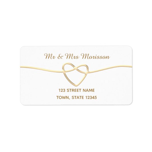 Einfache Elegante Hochzeitsstimmung - Rücksendeadr Adressaufkleber (Vorne)