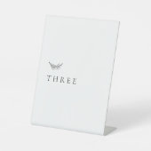 Einfache Elegante Hochzeitsstimmung - Tischnummer Sockelschild (Vorderseite)