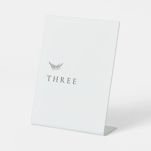Einfache Elegante Hochzeitsstimmung - Tischnummer Sockelschild (Vorderseite)