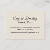 Einfache elegante Hochzeitsunterkünfte Begleitkarte (Rückseite)