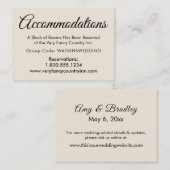 Einfache elegante Hochzeitsunterkünfte Begleitkarte (Vorne/Hinten)