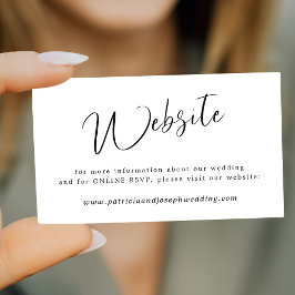 Einfache, elegante Hochzeitswebsite Begleitkarte