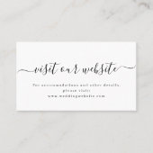 Einfache elegante Hochzeitswebsite Beipackkarte Platzkarte (Vorderseite)
