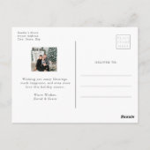 Einfache Elegante Holiday Postkarte (Rückseite)
