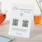 Einfache Elegante Honeymoon Fund QR Code Wedding Sockelschild (In Situ)