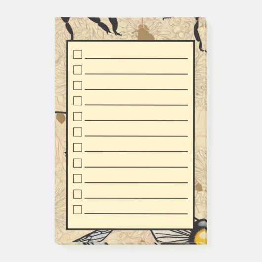Einfache, elegante Honigbiene Post-it Klebezettel (Vorderseite)