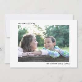 Einfache Elegante Horizontale Weihnachtsfotokarte Feiertagskarte