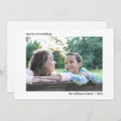 Einfache Elegante Horizontale Weihnachtsfotokarte Feiertagskarte (Vorne/Hinten)