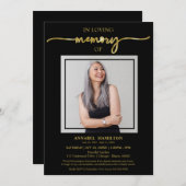 Einfache Elegante im Foto der Gedächtnisbeerdigung Einladung (Vorne/Hinten)