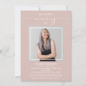 Einfache Elegante im Love Memory Beerdigung Foto I Einladung (Vorderseite)