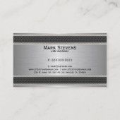 Einfache elegante Imitate aus gebürstetem Aluminiu Visitenkarte (Rückseite)