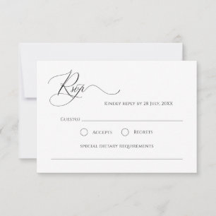 Einfache elegante Imitate der Kalligraphie RSVP Karte