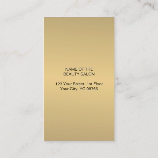 Einfache Elegante Imitate Gold Schwarze Haare Visitenkarte (Rückseite)