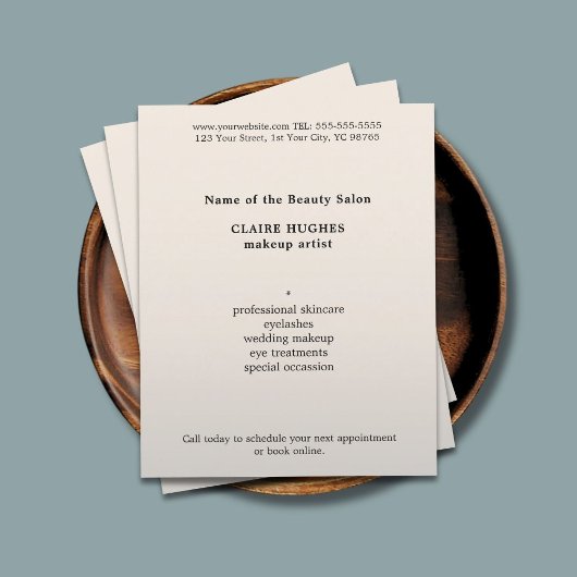 Einfache Elegante Imitate Metal Makeup Artist Flyer