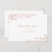 Einfache elegante Imitate Rose goldvergoldet botan Dankeskarte (Vorne/Hinten)