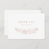 Einfache elegante Imitate Rose goldvergoldet botan Dankeskarte (Vorne/Hinten)