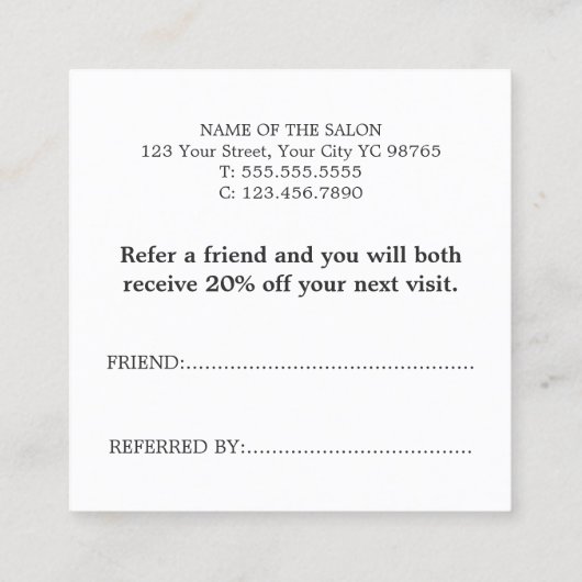 Einfache Elegante Imitate Silberes Gold Herz Empfehlungskarte (Rückseite)