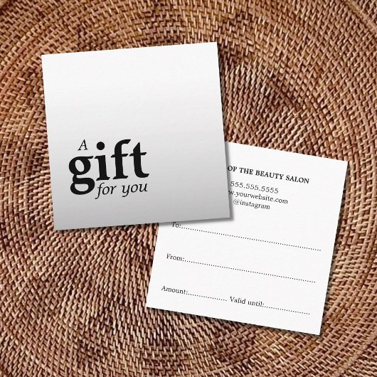 Einfache Elegante Imitate Silberes Schönheitssalon Quadratische Visitenkarte