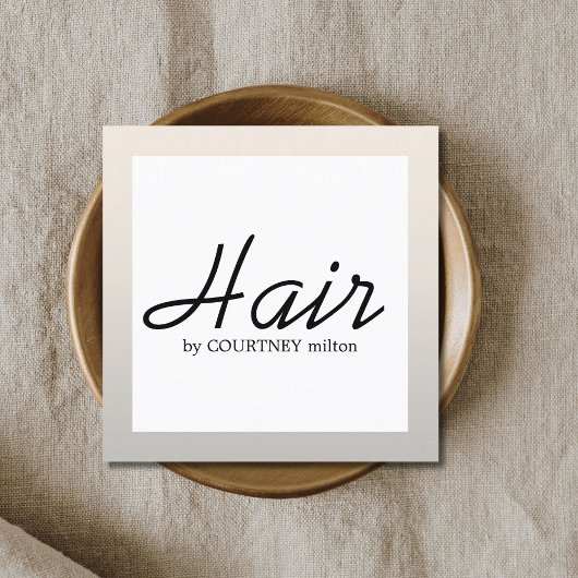 Einfache Elegante Imitate Silver BlackWhite Haare Quadratische Visitenkarte