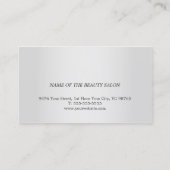 Einfache Elegante Imitate Silver Salon Besichtigun Terminkarte (Rückseite)