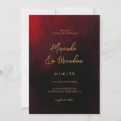 Einfache Elegante Imitats Gold Script Red Black We Einladung (Vorderseite)