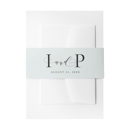 Einfache, elegante Initialen Hochzeit Einladungsbanderole (Vorderseite Beispiel)