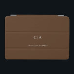 Einfache, elegante iPad Miniabdeckung mit Monogram iPad Mini Hülle<br><div class="desc">Modernes,  einfaches,  elegantes Monogramm-Pad,  braun. Editieren Sie Ihr Produkt in wenigen Minuten. Sie können Schriftart/Größe/Farbe und Position mit "weiter personalisieren" ändern.</div>