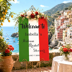 Einfache elegante italienische Hochzeitsdusche-Wil Poster
