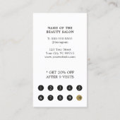 Einfache Elegante Ivory Black Gold Salon Treuekarte (Rückseite)