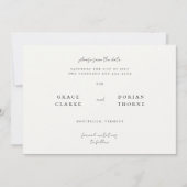 Einfache Elegante Ivory White Neutral Tone Hochzei Save The Date (Vorderseite)