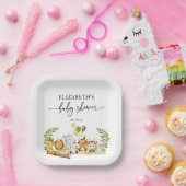 Einfache Elegante Jungle Animals Babydusche Pappteller (Party)