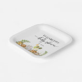 Einfache Elegante Jungle Animals Babydusche Pappteller (Gewinkelt)